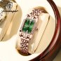 Rose Gold_Women Watch Luxury Diamond Green Dial Square Quartz Watches Stainless Steel Waterproof Lad