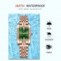 Rose Gold_Women Watch Luxury Diamond Green Dial Square Quartz Watches Stainless Steel Waterproof Lad