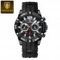 Black Black_Luxury Man Wristwatch Sports Chronograph Silicone Strap Men Watches Waterproof Luminous 