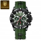Black Green_Luxury Man Wristwatch Sports Chronograph Silicone Strap Men Watches Waterproof Luminous 