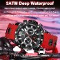 Rose Gold Blue_Luxury Man Wristwatch Sports Chronograph Silicone Strap Men Watches Waterproof Lumino