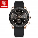 Gold Black C_Men Watch Sport Chronograph Silicone Quartz Watches  Luxury Waterproof Luminous Date Me