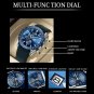 Gold Black C_Men Watch Sport Chronograph Silicone Quartz Watches Luxury Waterproof Luminous Date Me