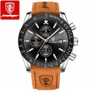 Silver Black L_Men Watch Sport Chronograph Silicone Quartz Watches  Luxury Waterproof Luminous Date 