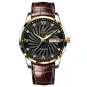 Rose Gold Black_Men Watches Waterproof Luminous  Luxury Leather Casual Sports Quartz Wristwatch Mili