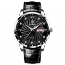 Silver Black_Men Watches Waterproof Luminous  Luxury Leather Casual Sports Quartz Wristwatch Militar
