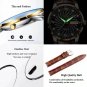 Silver White_Men Watches Waterproof Luminous Luxury Leather Casual Sports Quartz Wristwatch Militar