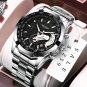 Black Silver_LANGLISHI 2021 Mens Watches  Luxury WristWatch Quartz Clock Watch Men Waterproof Sport 