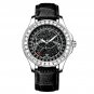 Silver Black_Men's Watch Leather Quartz Watches Starry Sky Diamond Style Waterproof Luminous Luxury 