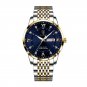 836 GD BU S_Watch Men Stainless Steel Business Date Clock Waterproof Luminous Watches Mens Top Luxur