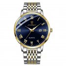 838 GD BU S_Watch Men Stainless Steel Business Date Clock Waterproof Luminous Watches Mens Top Luxur