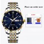 838 RG WH S_Watch Men Stainless Steel Business Date Clock Waterproof Luminous Watches Mens Top Luxur