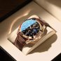 829 SL BU L_Leather Men Watches Waterproof Luminous Luxury Quartz Wristwatch with Date Sport Casual
