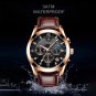 820-Black Silver_2021 Mens Watches Black Leather Waterproof Luminous Luxury Quartz Wristwatch Mili