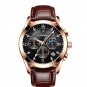 820-Blue Silver_2021 Mens Watches Black Leather Waterproof Luminous Luxury Quartz Wristwatch Milit