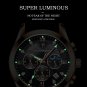 820-Leather BK RG_2021  Mens Watches Black Leather Waterproof Luminous  Luxury Quartz Wristwatch Mil
