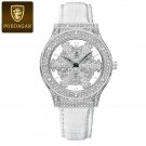 Silver Snowflake_Luxury Ladies Wrist Watch Diamond Watch for Women High Quality Waterproof Leather W
