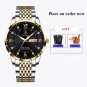 836 SL WH S_Mens Watches Stainless Steel Business Wristwatch Push Button Hidden Clasp with Date Wate