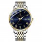 838 GD BU S_Mens Watches Stainless Steel Business Wristwatch Push Button Hidden Clasp with Date Wate