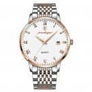 838 RG WH S_Mens Watches Stainless Steel Business Wristwatch Push Button Hidden Clasp with Date Wate
