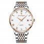 838 RG WH S_Mens Watches Stainless Steel Business Wristwatch Push Button Hidden Clasp with Date Wate