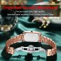 Green_Women Watch Luxury Diamond Green Dial Square Quartz Watches Stainless Steel Waterproof Ladies
