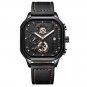 Black Black Gold_Luxury Casual Men's Watch Sports Chronograph Leather Watches Waterproof Luminous Mi