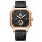 Rose Gold Black Gold_Luxury Casual Men's Watch Sports Chronograph Leather Watches Waterproof Luminou