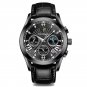 6198 BK BK L_2021  Mens Watches CAREKISO  Leather Waterproof Luminous Sport Date Quartz Watch For Me