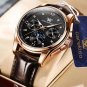 6198 GD BK L_2021 Mens Watches CAREKISO Leather Waterproof Luminous Sport Date Quartz Watch For Me