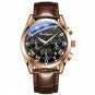 8128 GD BK L_2021  Mens Watches CAREKISO  Leather Waterproof Luminous Sport Date Quartz Watch For Me