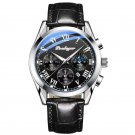 8128 SL BK L_2021  Mens Watches CAREKISO  Leather Waterproof Luminous Sport Date Quartz Watch For Me