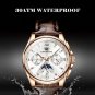 905 GD BK L_2021  Mens Watches CAREKISO  Leather Waterproof Luminous Sport Date Quartz Watch For Men