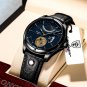 802 BK BU L_2022 Men Watch  Luxury Waterproof Date Quartz Watches Mens Military Leather Clock Sport 