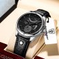 802 SL BK L_2022 Men Watch  Luxury Waterproof Date Quartz Watches Mens Military Leather Clock Sport 