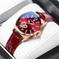 Blue Leather_2022 Women Watches Leather Romance Red Dial Luxury Ladies Watch Waterproof Quartz Date