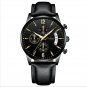 Black Leather_Men's Watches  Luxury  Waterproof Luminous Quartz Wristwatch  Casual Busniess