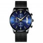 Blue Mesh_Men's Watches  Luxury  Waterproof Luminous Quartz Wristwatch  Casual Busniess