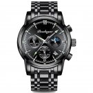1-All Black_2021 Luxury Men Mechanical Wristwatch Genuine Leather Automatic Sports Chronograph Men W