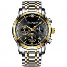 1-Black Gold_2021 Luxury Men Mechanical Wristwatch Genuine Leather Automatic Sports Chronograph Men 
