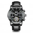 2-Leather All BK_2021 Luxury Men Mechanical Wristwatch Genuine Leather Automatic Sports Chronograph 