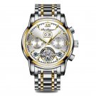 2-White Gold_2021 Luxury Men Mechanical Wristwatch Genuine Leather Automatic Sports Chronograph Men 
