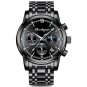 All Black_2021 Casual Mens Watches  Luxury Leather Blue Clock Male Sport Wristwatch Waterproof Quart