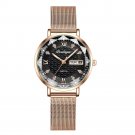 3011 Black Mesh_Swiss Brand  Women Watches Luxury Rose Gold Mesh Wristwatch Simple Waterproof Date L