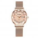 3011 Rose Gold Mesh_Swiss Brand  Women Watches Luxury Rose Gold Mesh Wristwatch Simple Waterproof Da