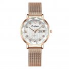 3011 White Mesh_Swiss Brand  Women Watches Luxury Rose Gold Mesh Wristwatch Simple Waterproof Date L
