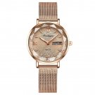 3012 Rose Gold Mesh_Swiss Brand  Women Watches Luxury Rose Gold Mesh Wristwatch Simple Waterproof Da