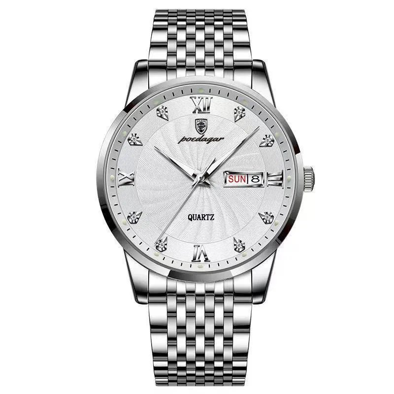 827 SL WH S_Men Watch Business Luxury Clock with Date Week Men's Sport Watches Waterproof Luminous M