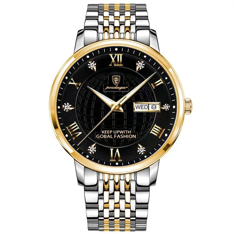 863 GD BK S_Men Watch Business Luxury Clock with Date Week Men's Sport Watches Waterproof Luminous M