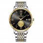 Gold Black_Men Watch Luxury Gold Stainless Stain Quartz Watches Waterproof Luminous Date Business M
